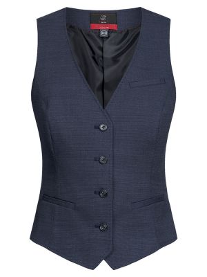 Weste Damen Modern Regular Fit in Schwarz mit Leistentaschen und Stoffrücken