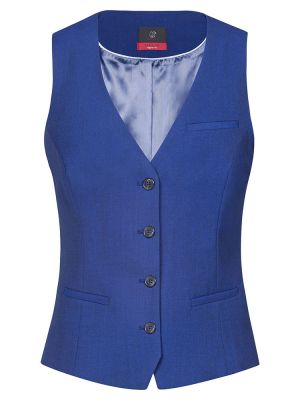 Damen Weste Business Royalblau mit Stoffrücken und 4-Knopf-Leiste – modern für Büro & Messe
