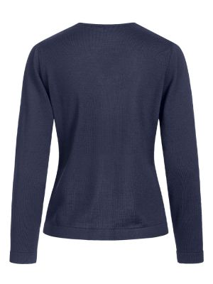 Damen-Strickjacke Dunkelblau – moderner Cardigan mit elegantem V-Ausschnitt und Reißverschluss