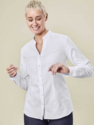 Damen Stehkragenbluse Landhaus