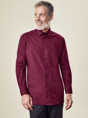 Herrenhemd langarm Weinrot