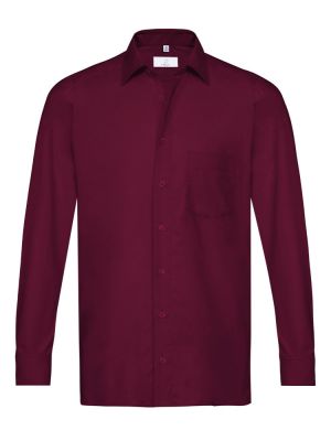 Herrenhemd langarm Weinrot