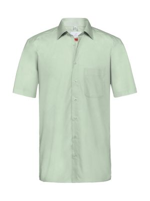 Herren Hemd Mint Kurzarm mit New-Kent-Kragen und Brusttasche, Regular Fit