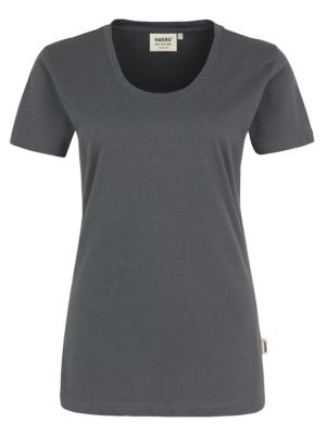 Rundhals Damen T-Shirt Dunkelgrau