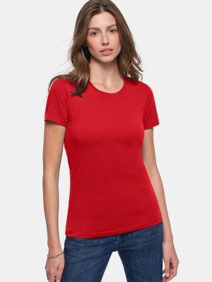 Rundhals Damen T-Shirt in Rot