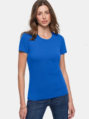 Rundhals Damen T-Shirt Blau