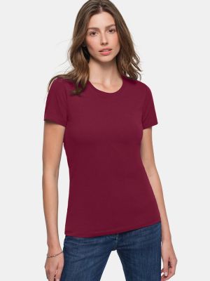 Rundhals Damen T-Shirt Weinrot