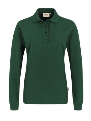 Langarm Poloshirt Damen Dunkelgrün