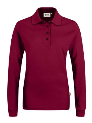 Damen Poloshirt Langarm in Weinrot – pflegeleicht, formstabil und ideal für Beruf & Freizeit