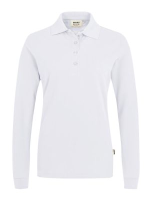 Poloshirt Damen Langarm weiß