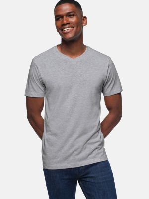 Herren V-Shirt   Grau meliert