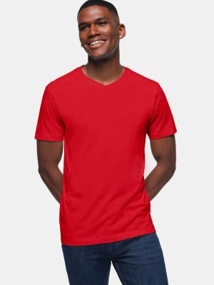 Herren V-Shirt Rot