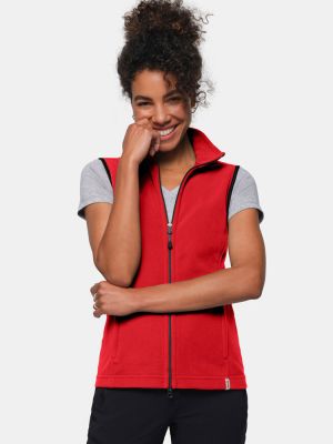 Fleeceweste Damen Rot – ärmellose Microfleece Weste, atmungsaktiv & pflegeleicht