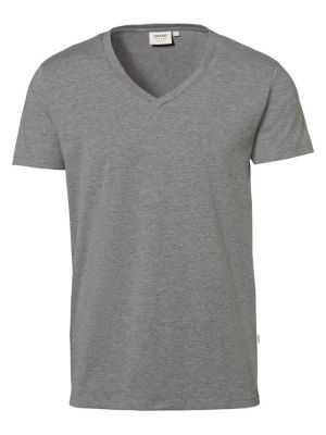 Herren V-Shirt Stretch Grau