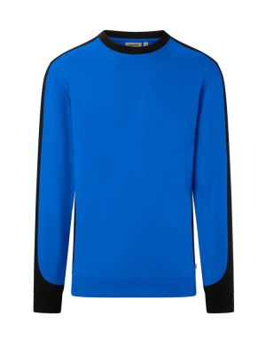 Sweatshirt Arbeit blau mit schwarzem Kontraststreifen, Regular Fit für Damen und Herren