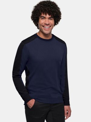 Dunkelblaues Sweatshirt Arbeit mit schwarzem Kontraststreifen, Regular Fit für Security & Facility