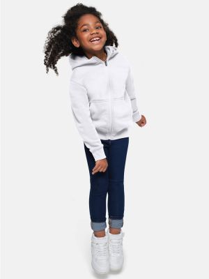 Kinder Kapuzen-Sweatjacke aus Bio-Baumwolle mit Reißverschluss und Kängurutaschen