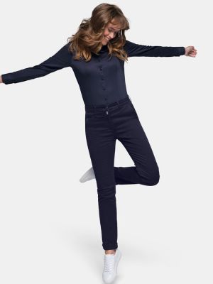 Damen Chinohose Dunkelblau