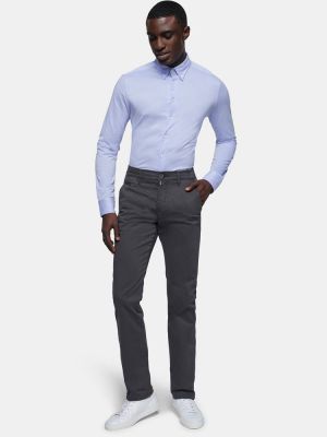 Herren Chinohose Karbongrau