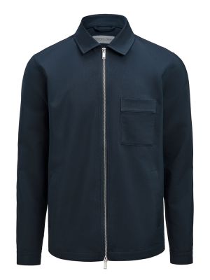 Herren Overshirt Dunkelblau mit Zwei-Wege-Reißverschluss