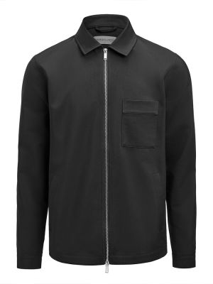 Herren Overshirt Schwarz mit Zwei-Wege-Reißverschluss