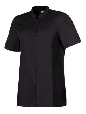 Leiber Kurzarm Kochjacke Schwarz