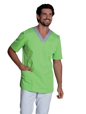 Herren Schlupfkasack Zweifarbig Grün Silbergrau