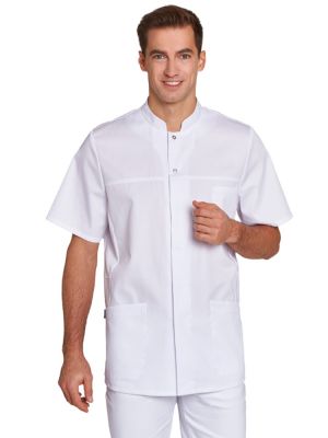 Weißer Herren Kasack mit Knöpfen