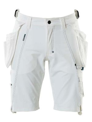 Stretch Shorts mit Hängetaschen in Weiß