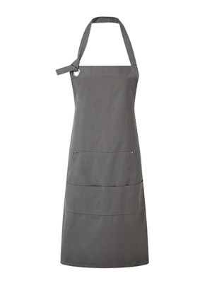 Latzschürze mit Taschen Dunkelgrau