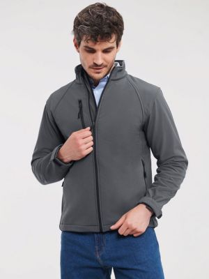 Graue Softshelljacke für Herren – winddicht, wasserdicht und ideal für Arbeit, Freizeit oder Outdoor-Einsätze