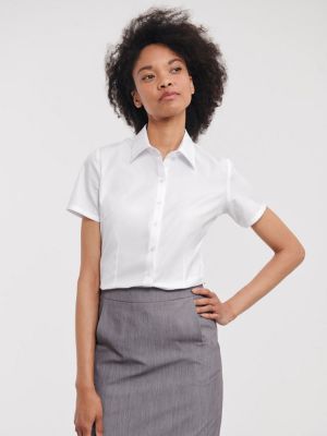 Kurzarm Bluse Damen Weiß